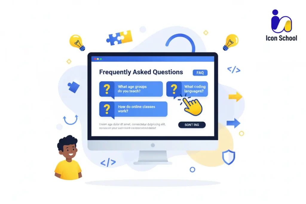 A consultation session for parents who ask questions about teaching programming to their children.