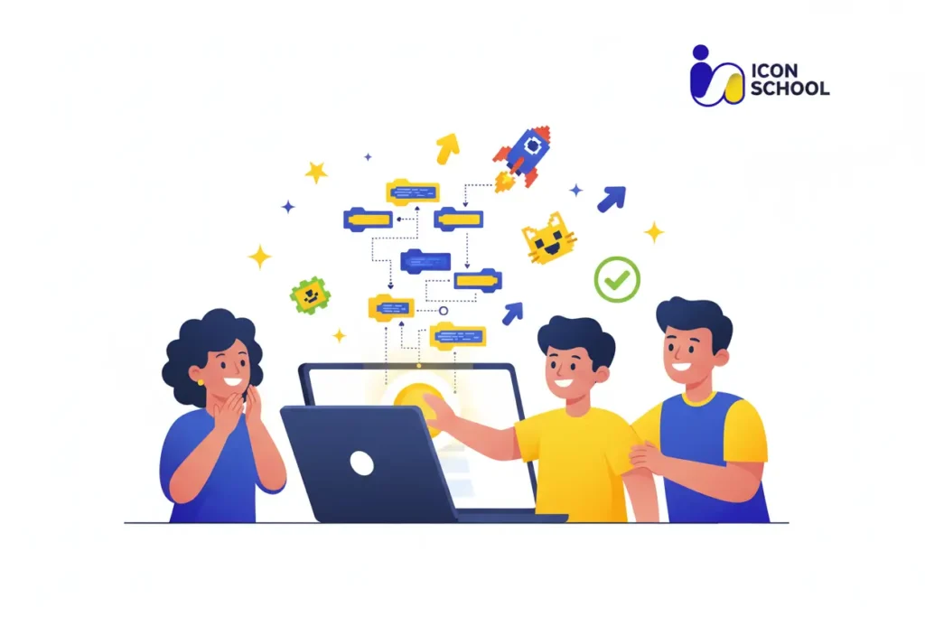 يشجع الأبوين طفلهم على الاستكشاف والتجربة، مع وجود مواد تعليمية تساعد على توجيه التعلم